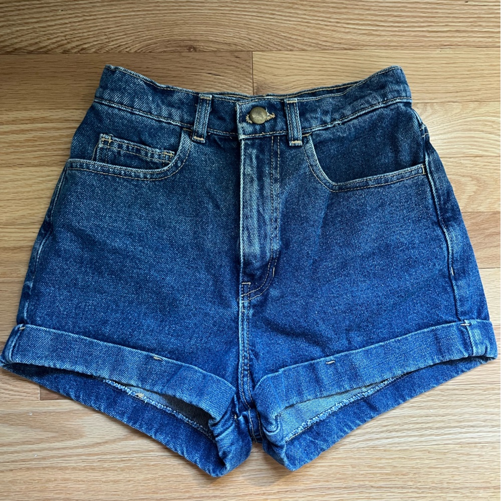 American Apparel Dark Blue Jean Shorts